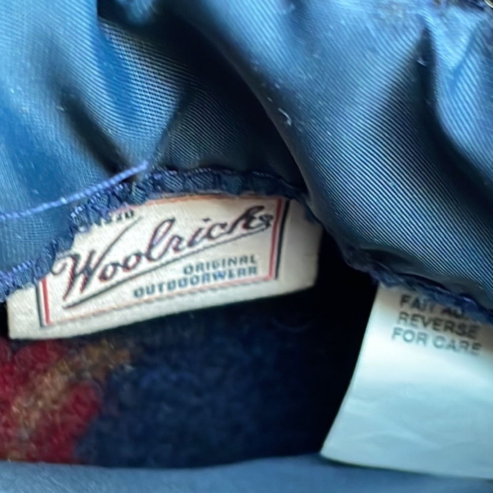 Vintage Woolrich Aztec blanket Hooded Wool Reversible Long Coat Size Large - Picture 12 of 13